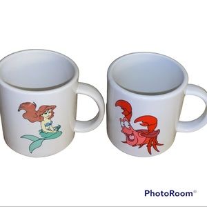 Vintage Original Disney Channel Promo Little Mermaid Ariel Sebastian Mugs
